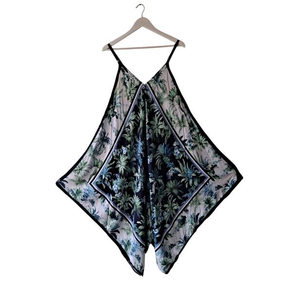 Tommy Bahama Arts of Palm Scarf Cover-Up Midi Dress Mare Navy Womens Size L XL - Picture 2 of 10